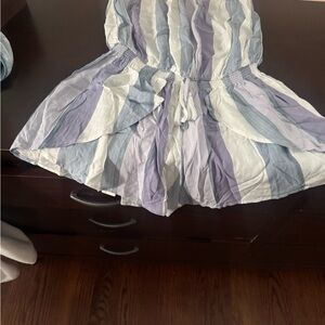 Striped Purple and White Romper